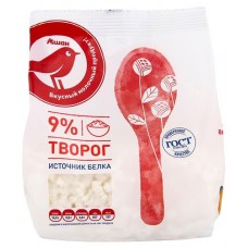 Творог АШАН Красная птица 9% БЗМЖ, 300 г (kastd) в магазинах Ашан