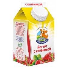 Йогурт Коровка из Кореновки Клубничный 2,1% БЗМЖ, 450 г (kastd) в магазинах Ашан