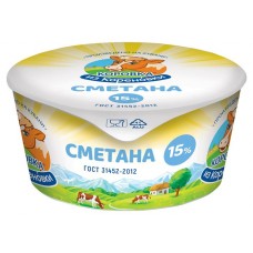 Сметана Коровка из Кореновки 15%, 180 г (kastd) в магазинах Ашан