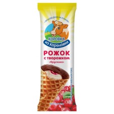 Рожок-творожок Коровка из Кореновки с брусникой 18% БЗМЖ, 40 г (kastd) в магазинах Ашан