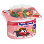 Йогурт Растишка с клубникой и драже в шоколаде 3% БЗМЖ, 116 г (kastd)