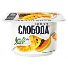 Йогурт Слобода с манго и папайя 2,9% БЗМЖ, 125 г (kastd) в магазинах Ашан