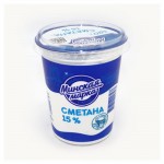 Сметана Минская марка 15% БЗМЖ, 380г (kastd)