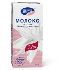 Молоко питьевое Хорошее дело ультрапастеризованное 3,2% БЗМЖ, 950 мл (kastd) в магазинах Ашан