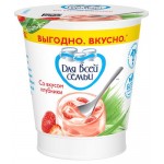 Йогурт Для всей семьи клубника 1% БЗМЖ, 290 г (kastd)