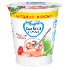 Йогурт Для всей семьи клубника 1% БЗМЖ, 290 г (kastd) в магазинах Ашан