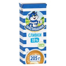 Сливки Простоквашино ультрапастеризованные 10% БЗМЖ, 205 г (kastd) в магазинах Ашан