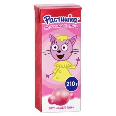 Молочный коктейль Растишка со вкусом бабл-гам 2%, 210 г (kastd) в магазинах Ашан