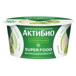 Йогурт АктиБио Super food с грушей киви виноградом и спирулиной 2,2 % БЗМЖ 140 г (kastd)