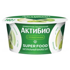 Йогурт АктиБио Super food с грушей киви виноградом и спирулиной 2,2 % БЗМЖ 140 г (kastd) в магазинах Ашан