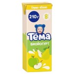 Биойогурт питьевой детский Тема груша яблоко 2,8%, 210 г (kastd)