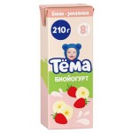Биойогурт питьевой детский Тема Банан Земляника с 8 мес., 210 г (kastd)