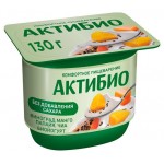 Йогурт АктиБио с виноградом манго папайей и семенами чиа без сахара 2,9% БЗМЖ 130 г (kastd)