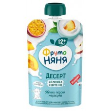 Десерт ФрутоНяня с яблоком персиком маракуйя и молоком с 12 мес., 90 г (kastd) в магазинах Ашан
