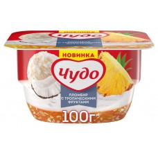 Десерт творожный Чудо взбитый Тропические фрукты 4,4%, 100 г (kastd) в магазинах Ашан