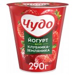 Йогурт Чудо вязкий живой Клубника-Земляника 2% БЗМЖ, 290 г (kastd)
