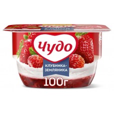 Творожок Чудо воздушный клубника-земляника 4% БЗМЖ, 100 г (kastd) в магазинах Ашан