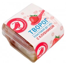Творог АШАН Красная птица Пластовой с с джемом клубника 1,8% БЗМЖ, 100 г (kastd) в магазинах Ашан