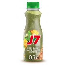 Продукт питьевой J7 Полезный завтрак киви яблоко ананас банан манго, 300 мл (kastd) в магазинах Ашан
