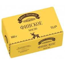 Масло сливочное Брест-Литовск Финское 72,5% БЗМЖ, 160 г (kastd) в магазинах Ашан