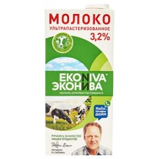 Молоко EkoNiva ультрапастеризованное 3,2% БЗМЖ, 1 л (kastd) в магазинах Ашан