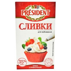Сливки ультрапастеризованные President 35%, 1 л (kastd) в магазинах Ашан