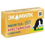Масло сладкосливочное Экомилк Крестьянское несоленое 72,5%, 180 г (kastd)