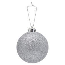 Елочное украшение Actuel Шар серебристый, 10 см (kastd) в магазинах Ашан