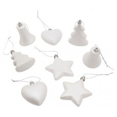 Елочное украшение Actuel Подвеска белая, 8 см (kastd) в магазинах Ашан