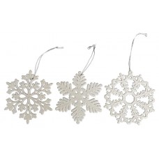 Елочное украшение Actuel Подвеска Снежинка белая, 10 см (kastd) в магазинах Ашан