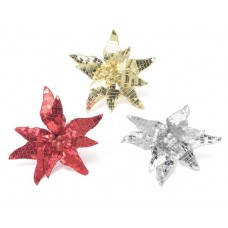 Украшение рождественское Цветок на клипсе, 22 см (kastd) в магазинах Ашан