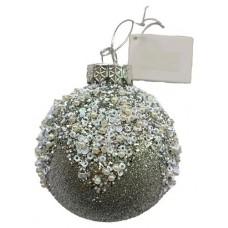 Шар Бисер серебяный, 8 см (kastd) в магазинах Ашан