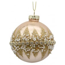 Шар стеклянный Стразы шампань, 8 см (kastd) в магазинах Ашан