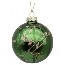 Шар стеклянный Ветви зеленые, 8 см (kastd) в магазинах Ашан