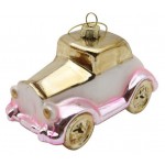 Подвеска стеклянная Машинка розовая, 10,9 см (kastd)