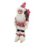 Фигурка текстильная Дед Мороз на лыжах красный, 40 см (kastd)