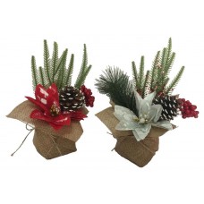 Декорация Цветы в джутовом мешочке, 22 см (kastd) в магазинах Ашан