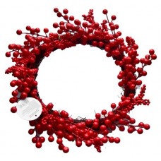 Декорация Венок рождественский ягоды, 40 см (kastd) в магазинах Ашан
