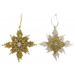 Подвеска Снежинка золотая, 12 см (kastd)