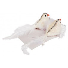 Елочное украшение Подвеска птица на клипсе белая, 14 см (kastd) в магазинах Ашан