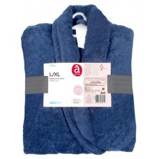 Халат Actuel махровый синий унисекс, L-XL (kastd) в магазинах Ашан