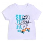 Футболка для мальчика Котмаркот Dino Skate белая (kastd)