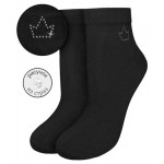 Носки женские Cinema Корона из страз черные, р 25 (kastd)