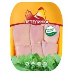 Филе бедра цыпленка-бройлера Петелинка без кожи охлажденное 0,8 - 1,1 кг, 1 упаковка ~ 0,9 кг (kastd)