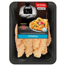 Стрипсы из мяса цыплят-бройлеров Петруха в панировке, 300 г (kastd) в магазинах Ашан
