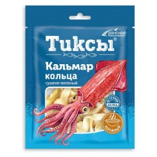Кальмар Тиксы кольца с ароматом копчения сушено-вяленый, 70 г (kastd) в магазинах Ашан