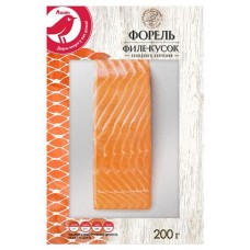 Форель холодного копчения АШАН Красная птица филе-кусок, 200 г (kastd) в магазинах Ашан