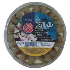 Сельдь тихоокеанская соленая Асто филе-кусочки в масле, 150 г (kastd) в магазинах Ашан