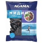 Мидии варено-мороженные Agama в створках в собственном соку, 450 г (kastd)