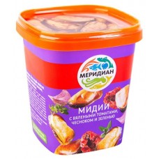 Мидии в масле Меридиан с вялеными томатами чесноком и зеленью, 415 г (kastd) в магазинах Ашан